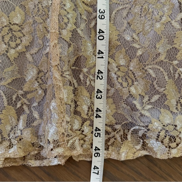 Gorgeous David's Bridal Metallic Gold Lace Overlay Dress - Picture 12 of 13